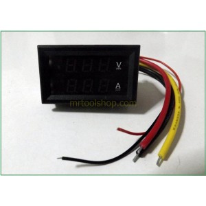 ดิจิตอลโวลท์-แอมป์ มิเตอร์ DC 0-100V 10A 